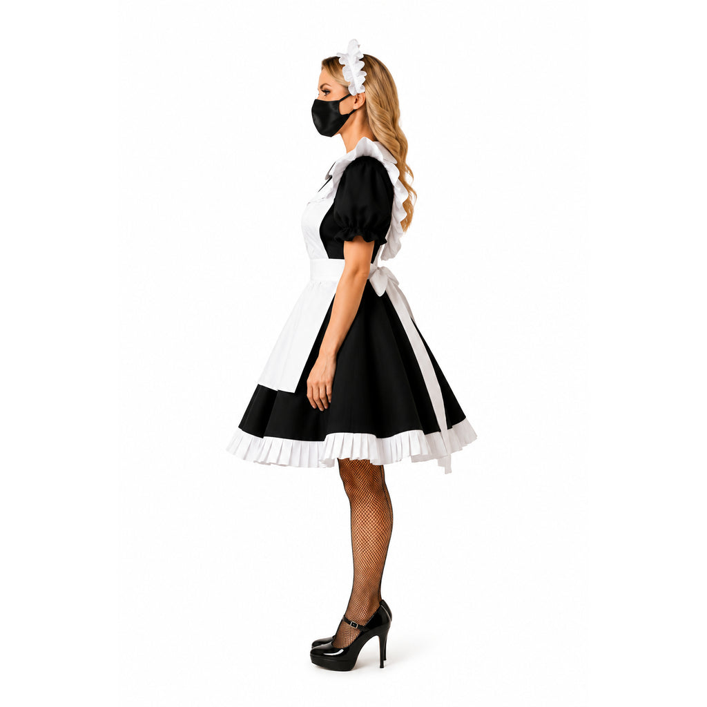 schwarzes Baumwollkleid G029