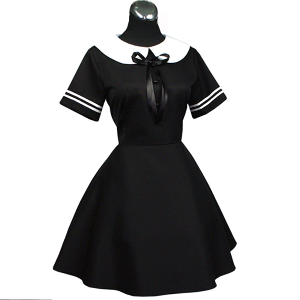 schwarzes Baumwollkleid G036