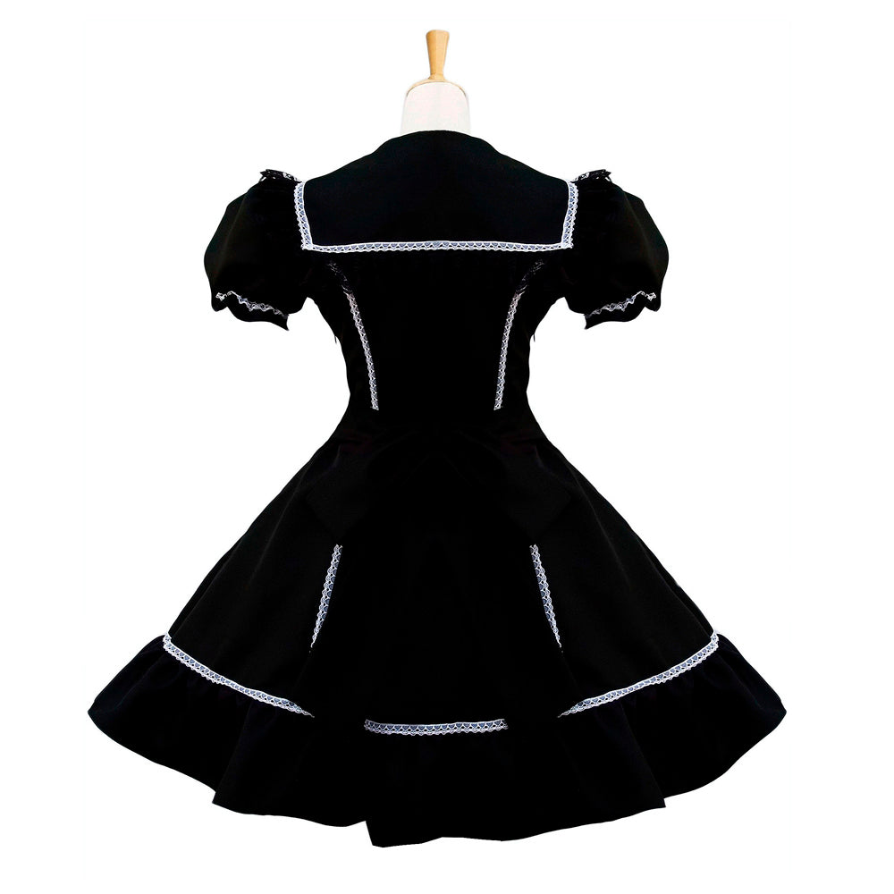 schwarzes Baumwollkleid G079