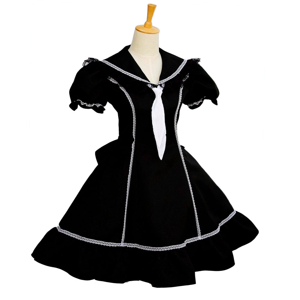 schwarzes Baumwollkleid G079