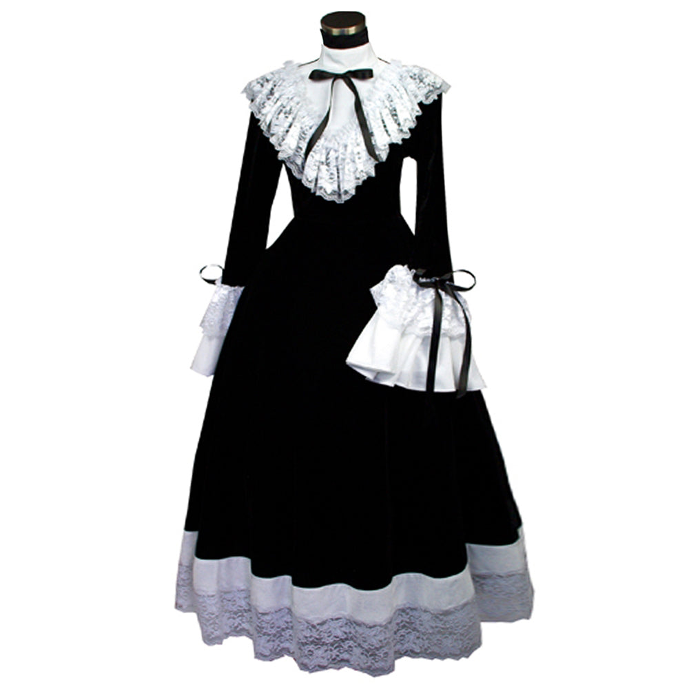 schwarzes Samtkleid G080