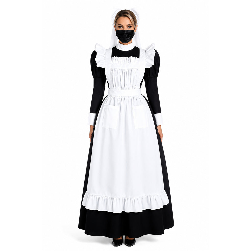 schwarzes Baumwollkleid G082