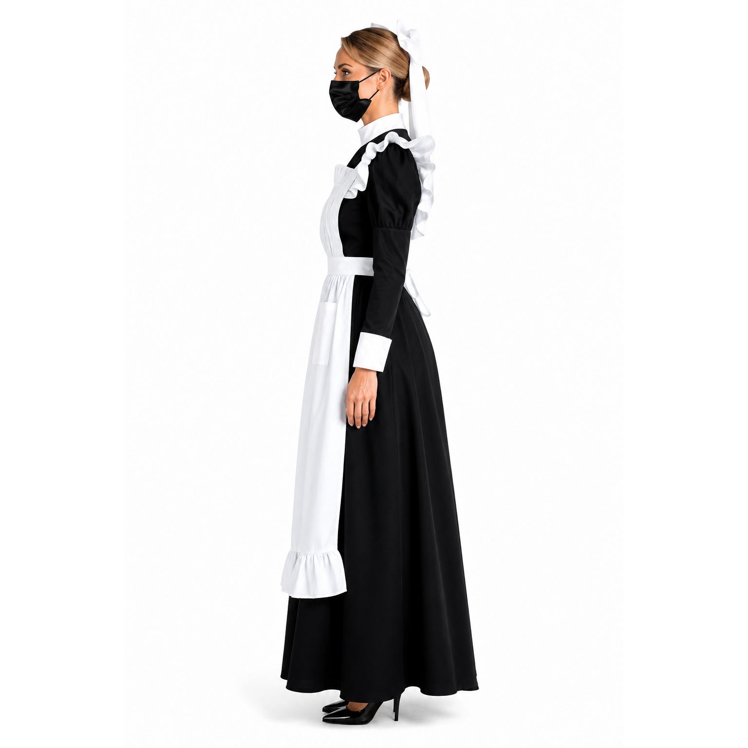 schwarzes Baumwollkleid G082