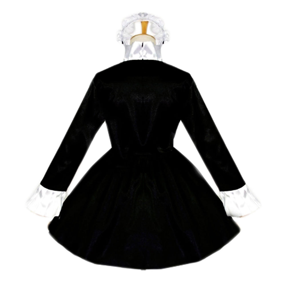 schwarzes Satinkleid G099