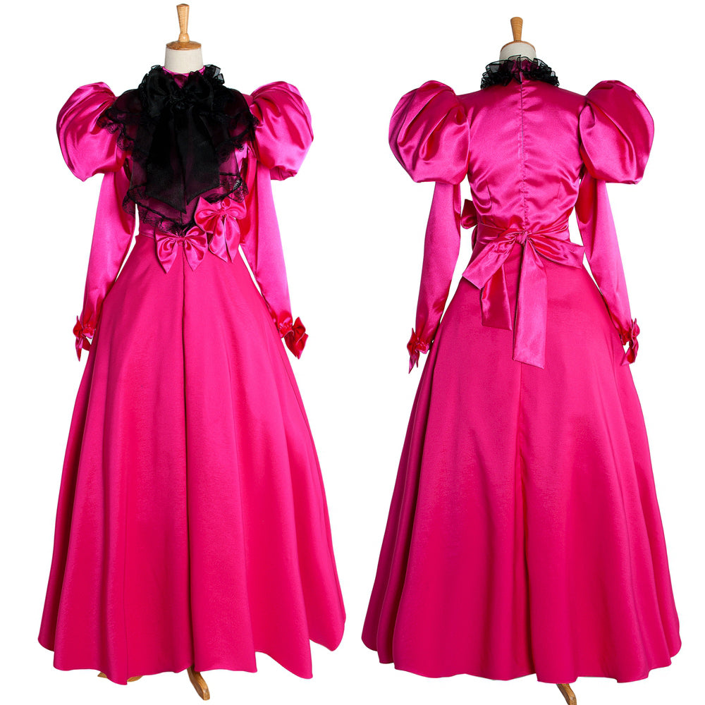 Pink Satin Sissy Maid Dress G1006