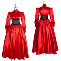 rotes Satin-Kleid G1015