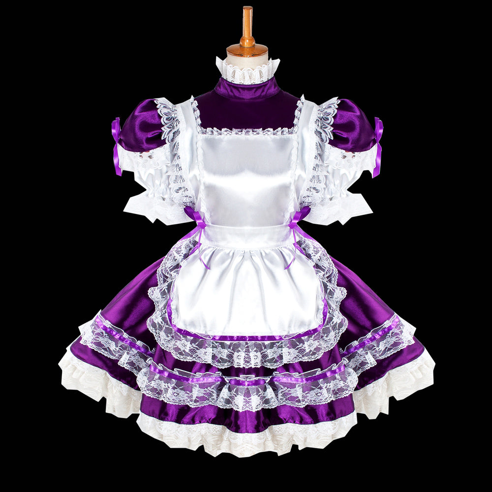 Lila Satinkleid G1025