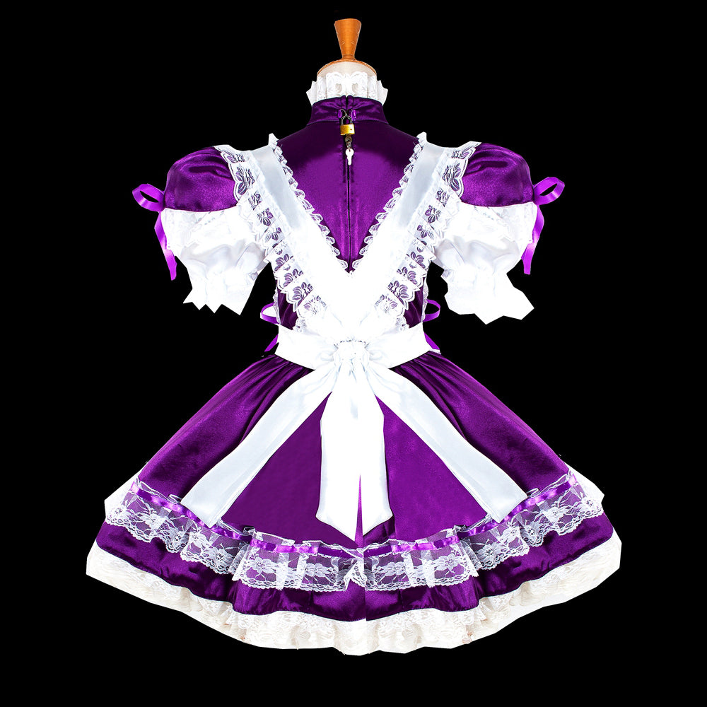 Lila Satinkleid G1025