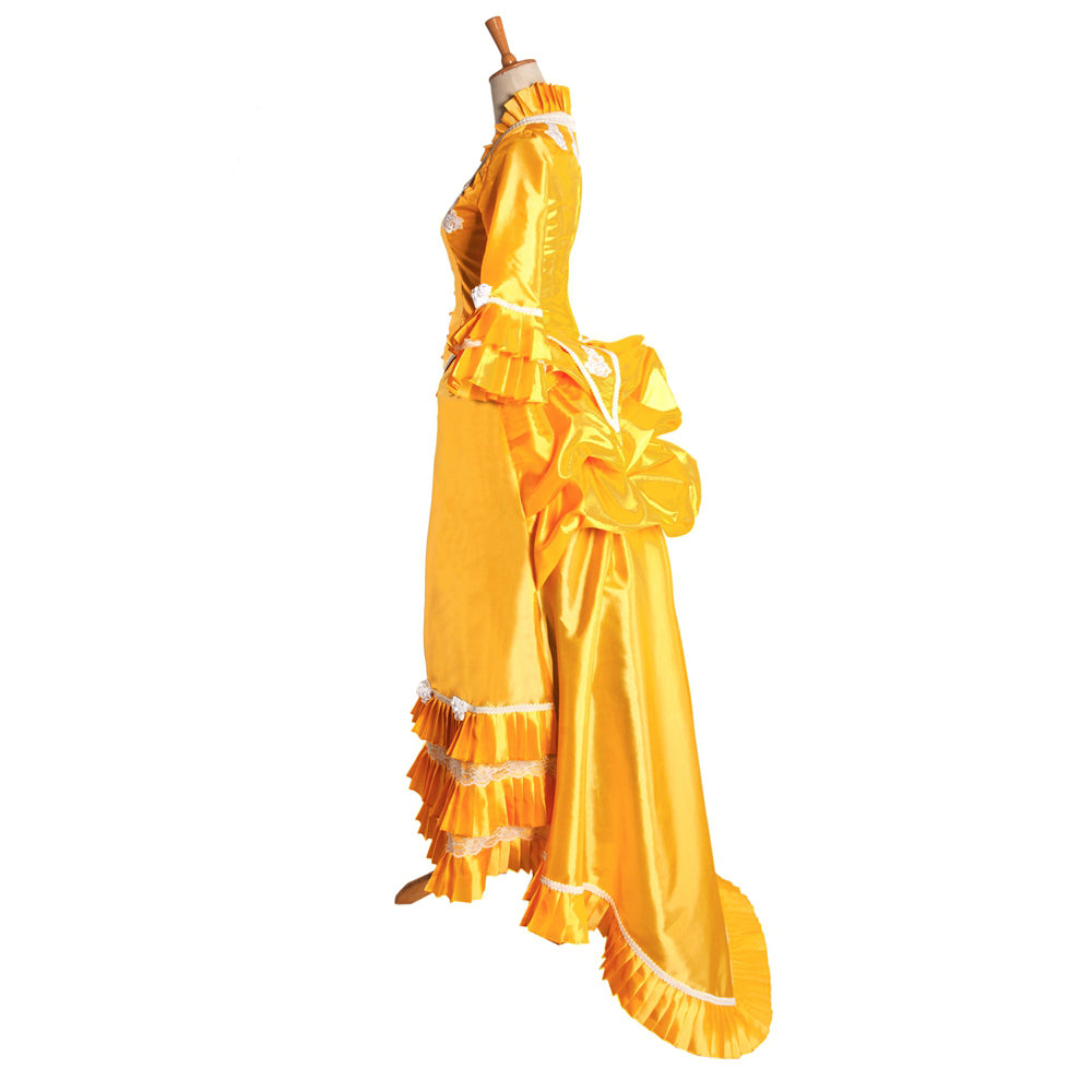 goldfarbenes Taftkleid G1033