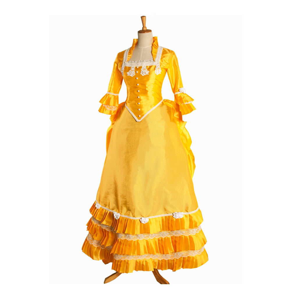 goldfarbenes Taftkleid G1033