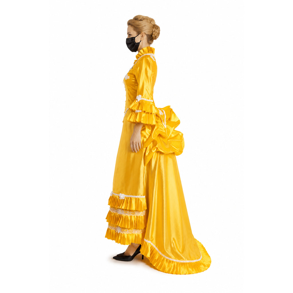 goldfarbenes Taftkleid G1033