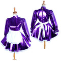 Lila schweres PVC-Kleid G1046