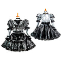 Silbernes dünnes PVC-Kleid G1048