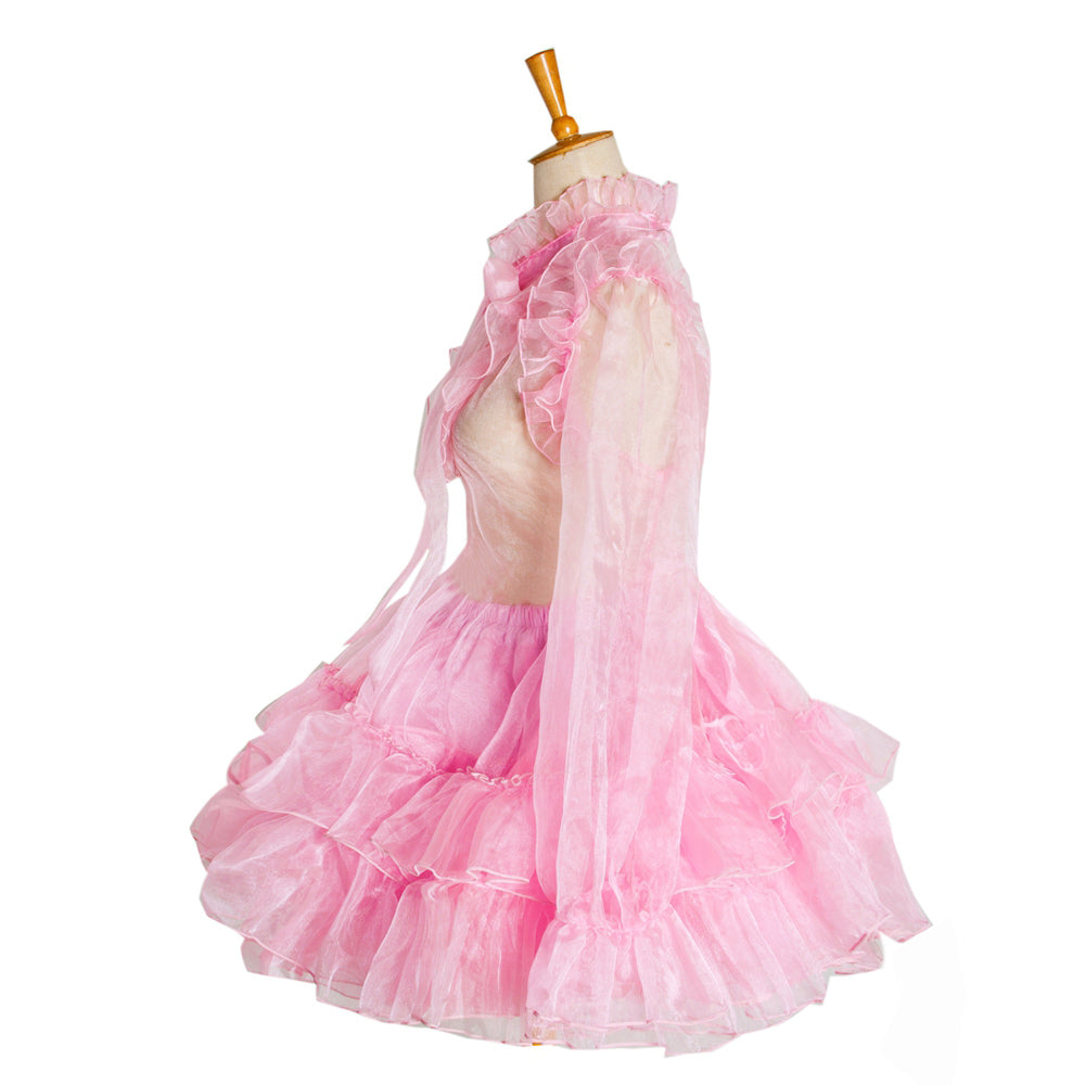 pinkes Organzakleid G1049