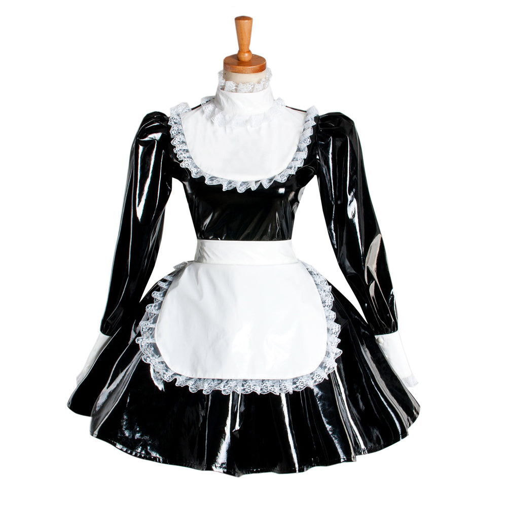 schwarzes schweres PVC-Kleid G1051
