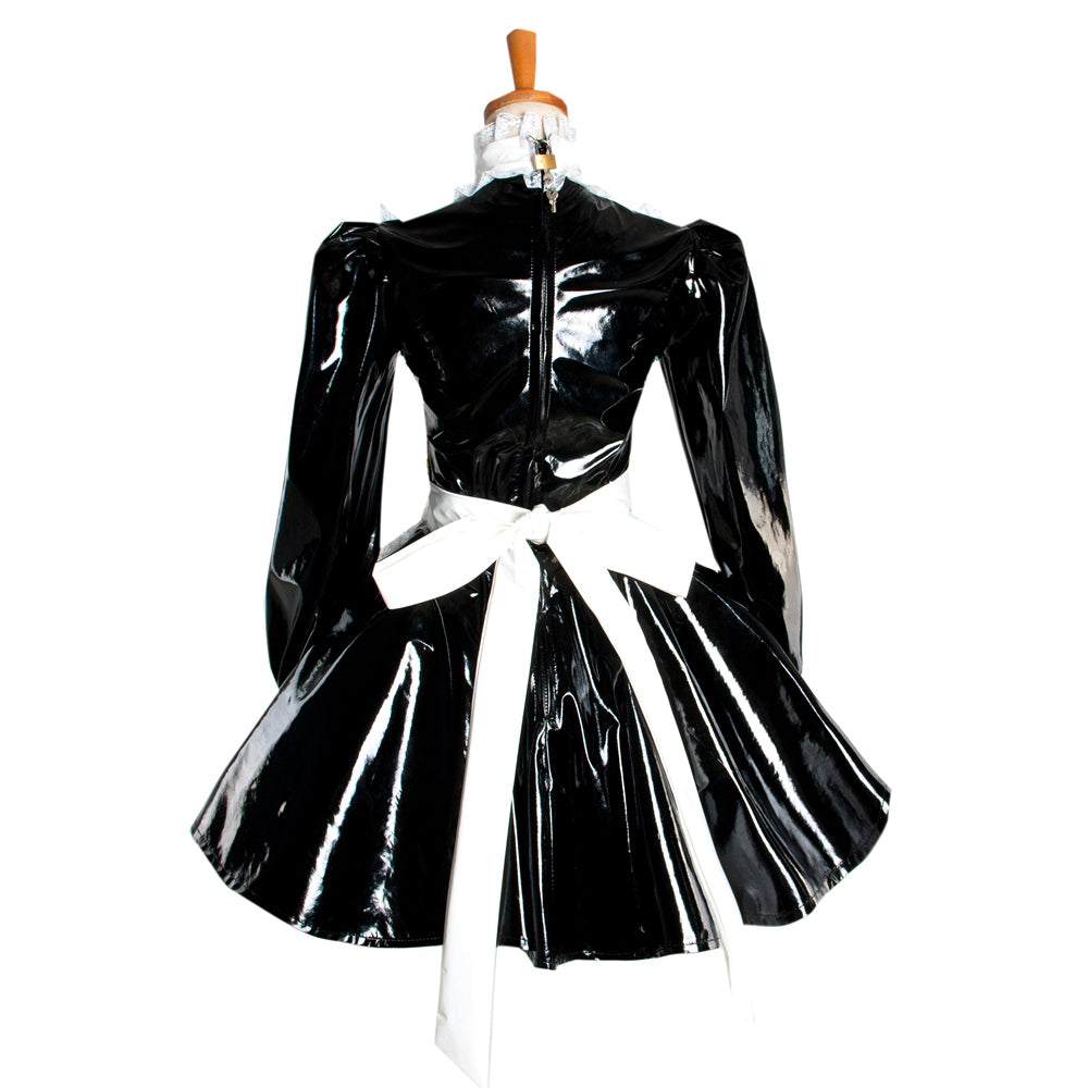 schwarzes schweres PVC-Kleid G1051
