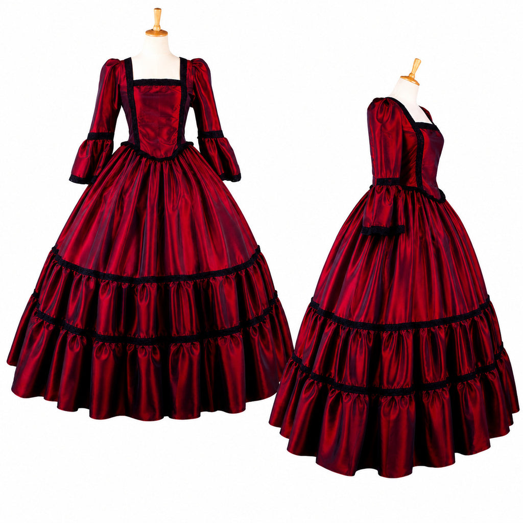 Gothic Victorian Red Tiered Dress G1055