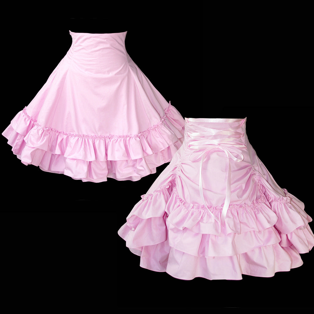 pink cotton skirt G1061