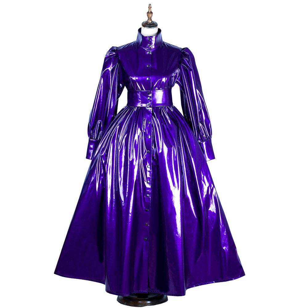 Lila dünnes PVC-Kleid G1070