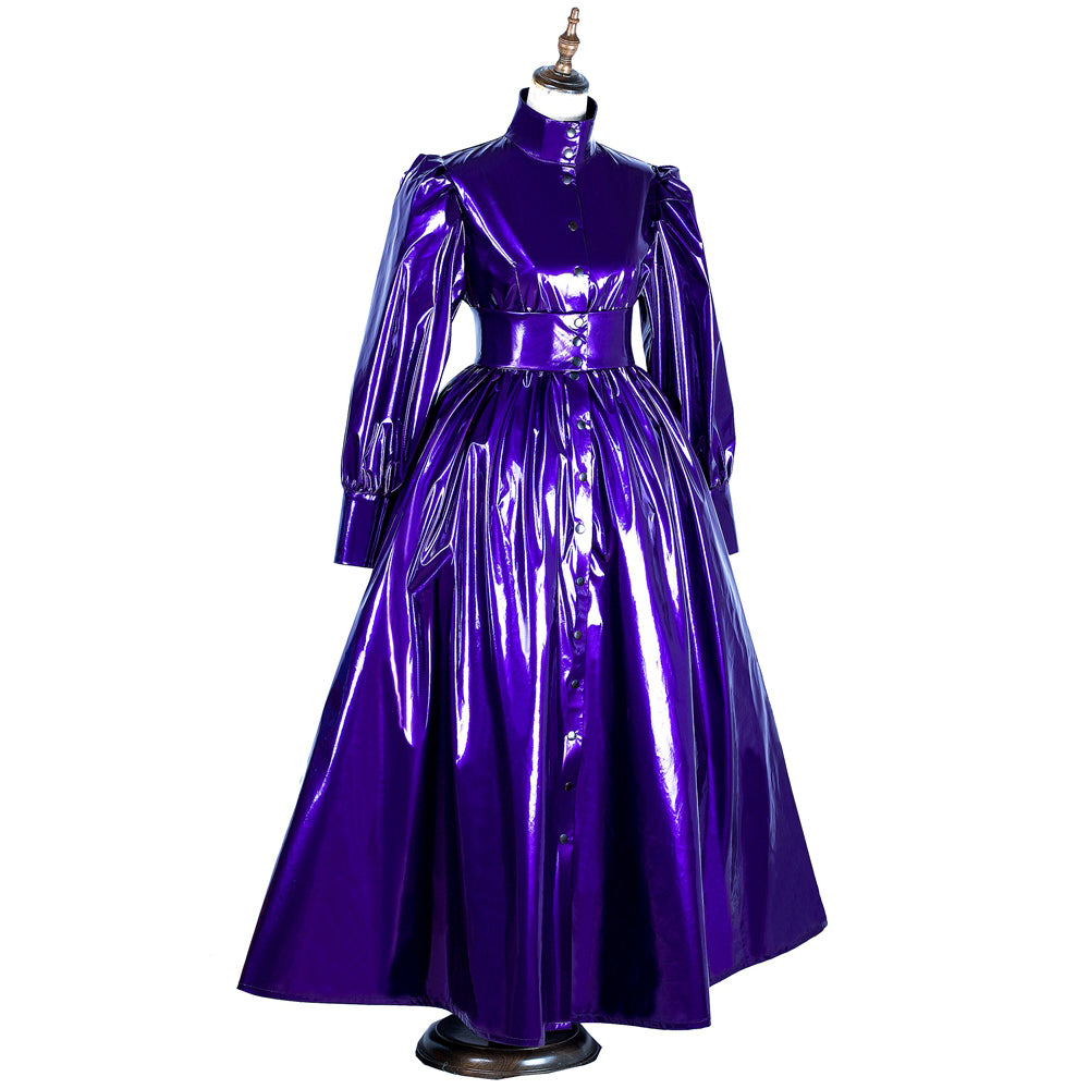 Lila dünnes PVC-Kleid G1070