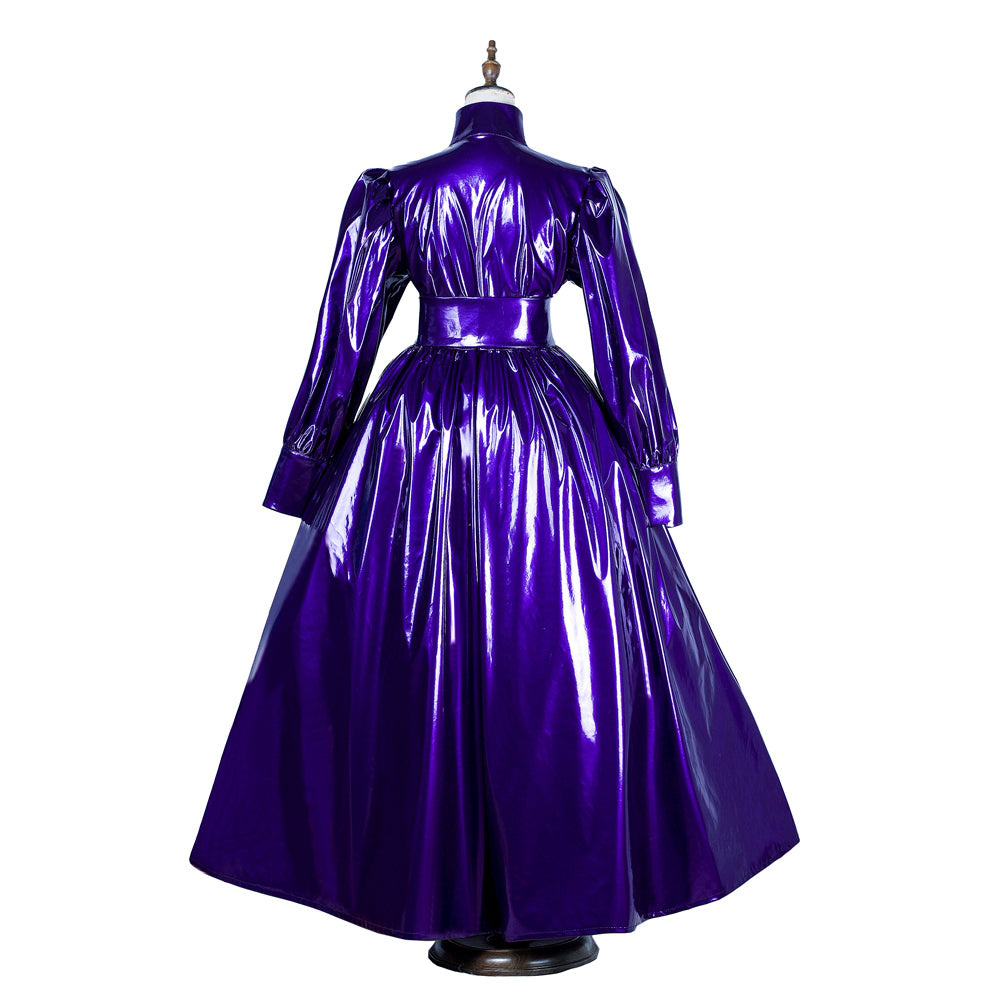 Lila dünnes PVC-Kleid G1070