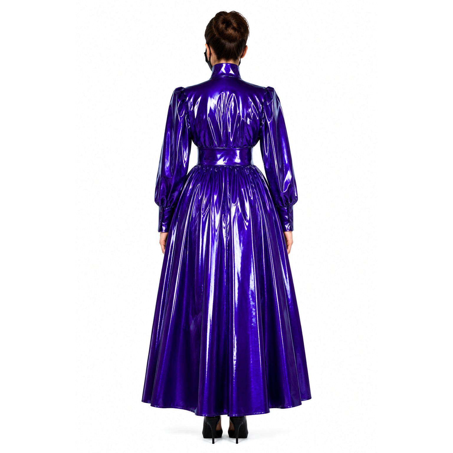Lila dünnes PVC-Kleid G1070