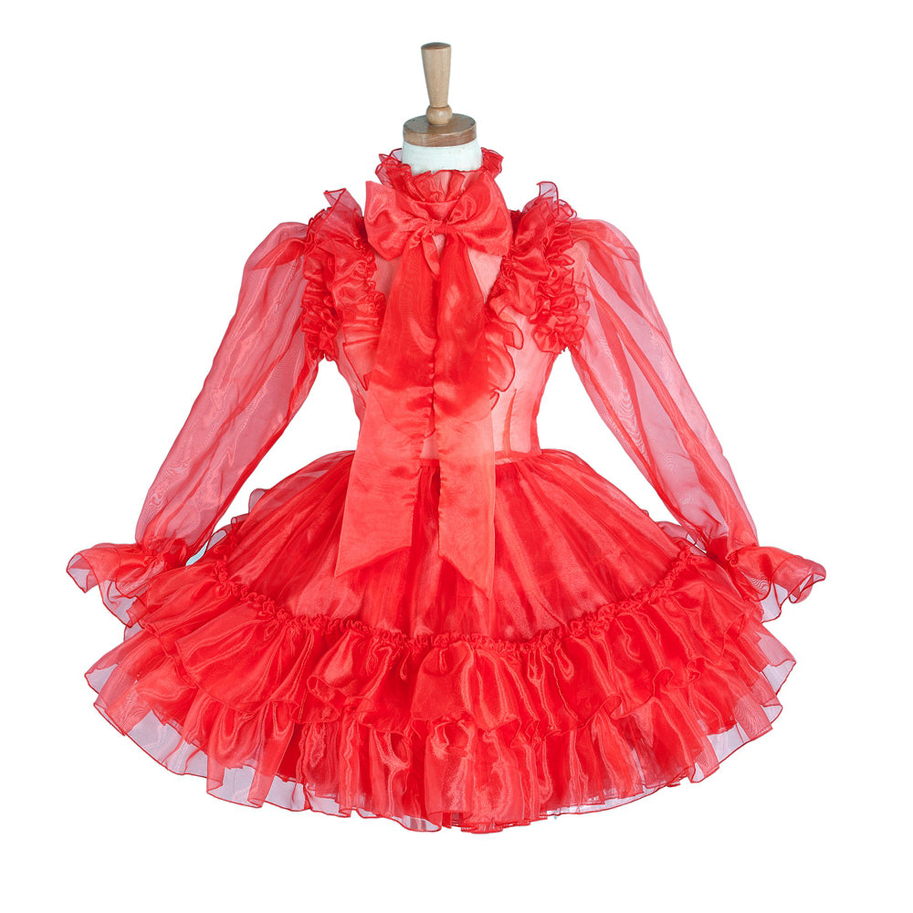 rotes Organza-Kleid G1213