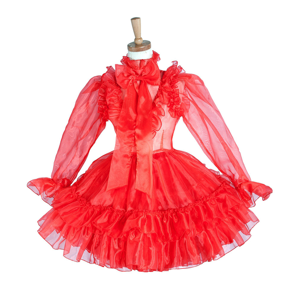 rotes Organza-Kleid G1213