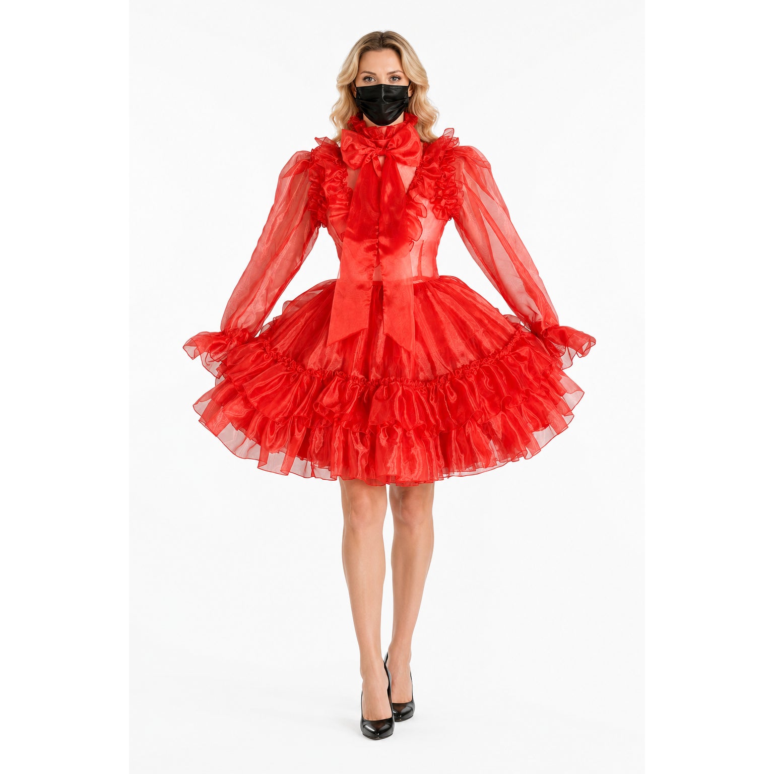 rotes Organza-Kleid G1213