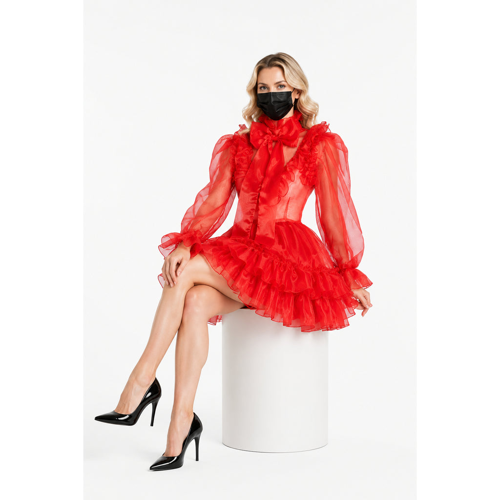 rotes Organza-Kleid G1213