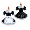 schwarzes enges PVC-Kleid G1217