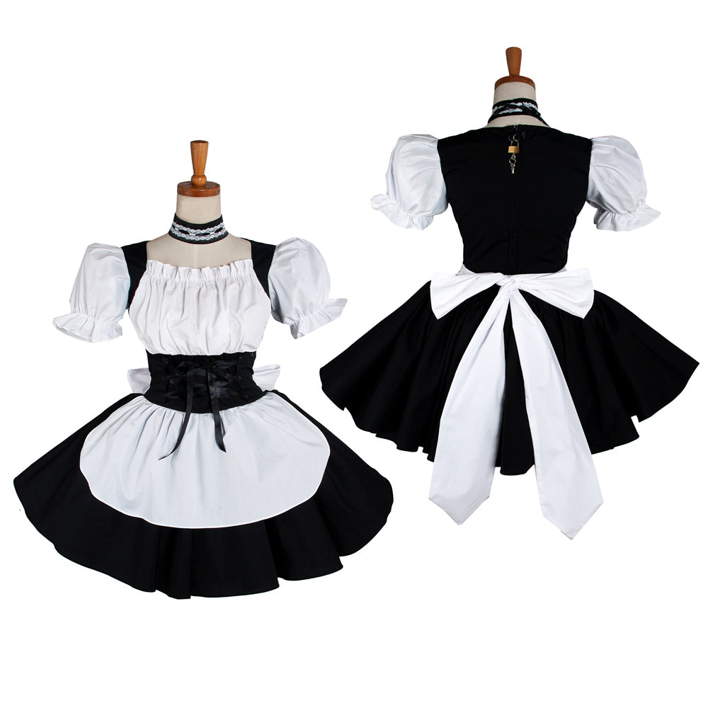 schwarzes Baumwollkleid G1220