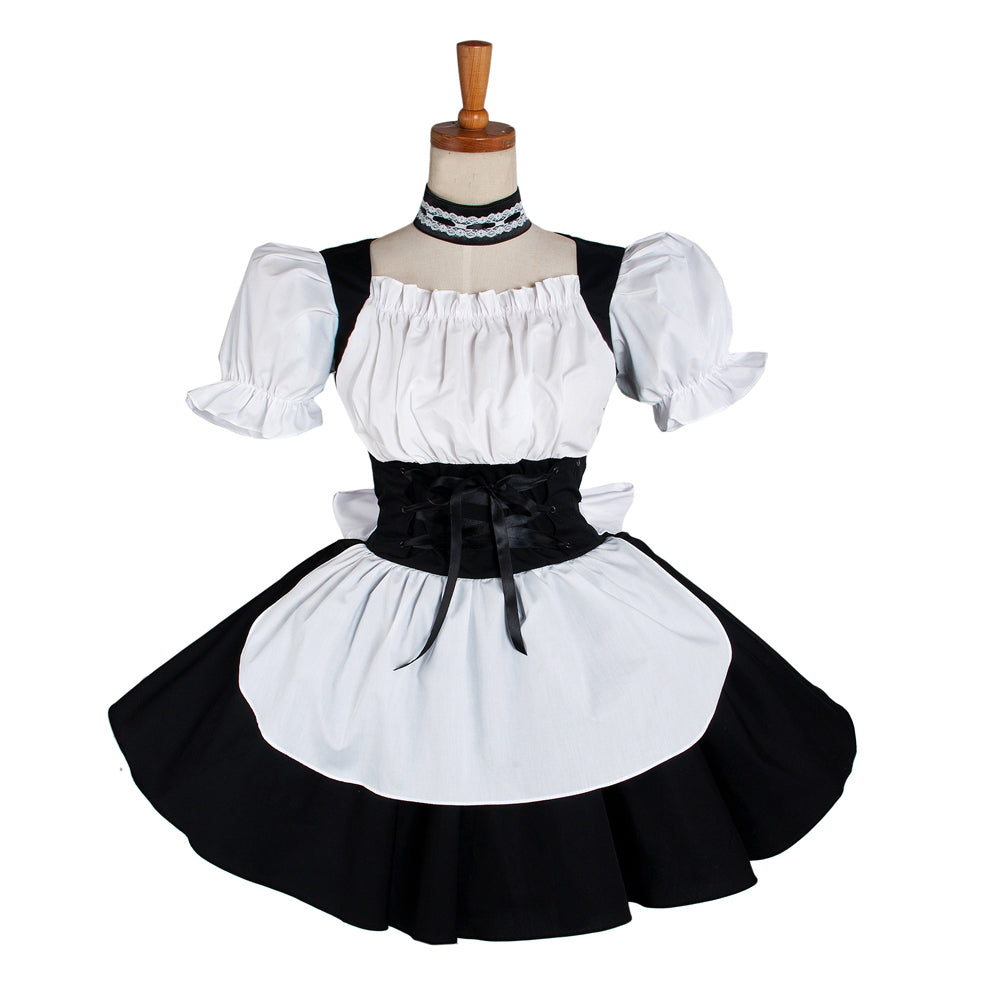 schwarzes Baumwollkleid G1220