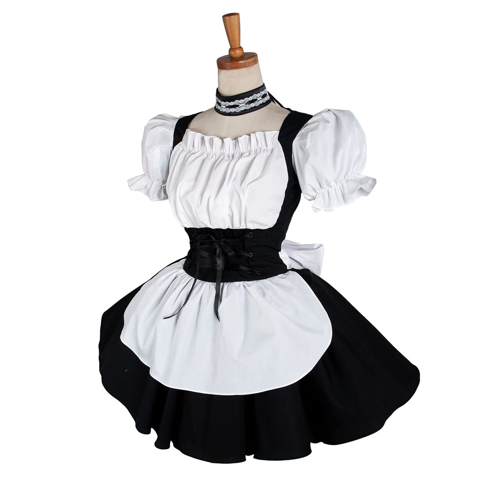 schwarzes Baumwollkleid G1220