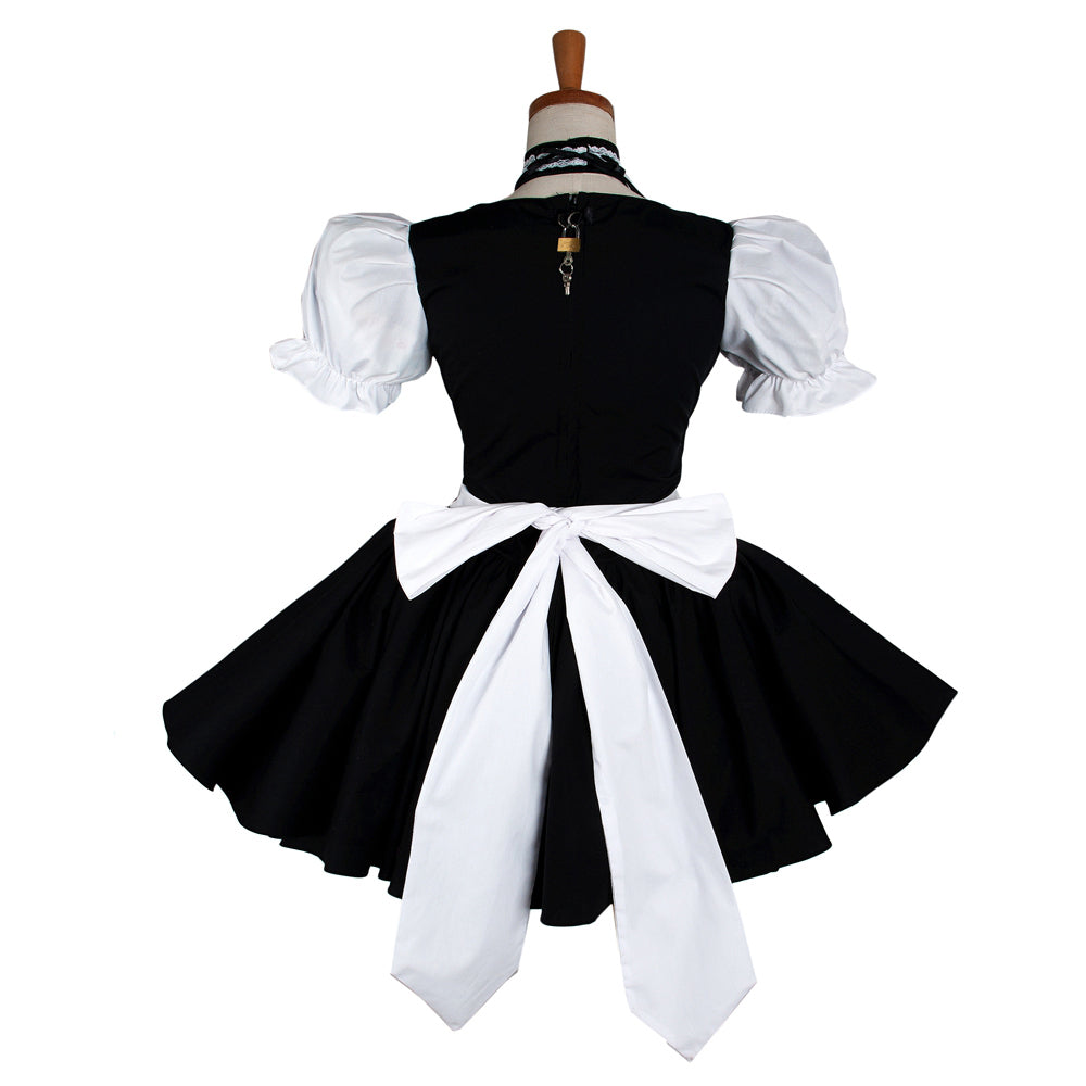 schwarzes Baumwollkleid G1220