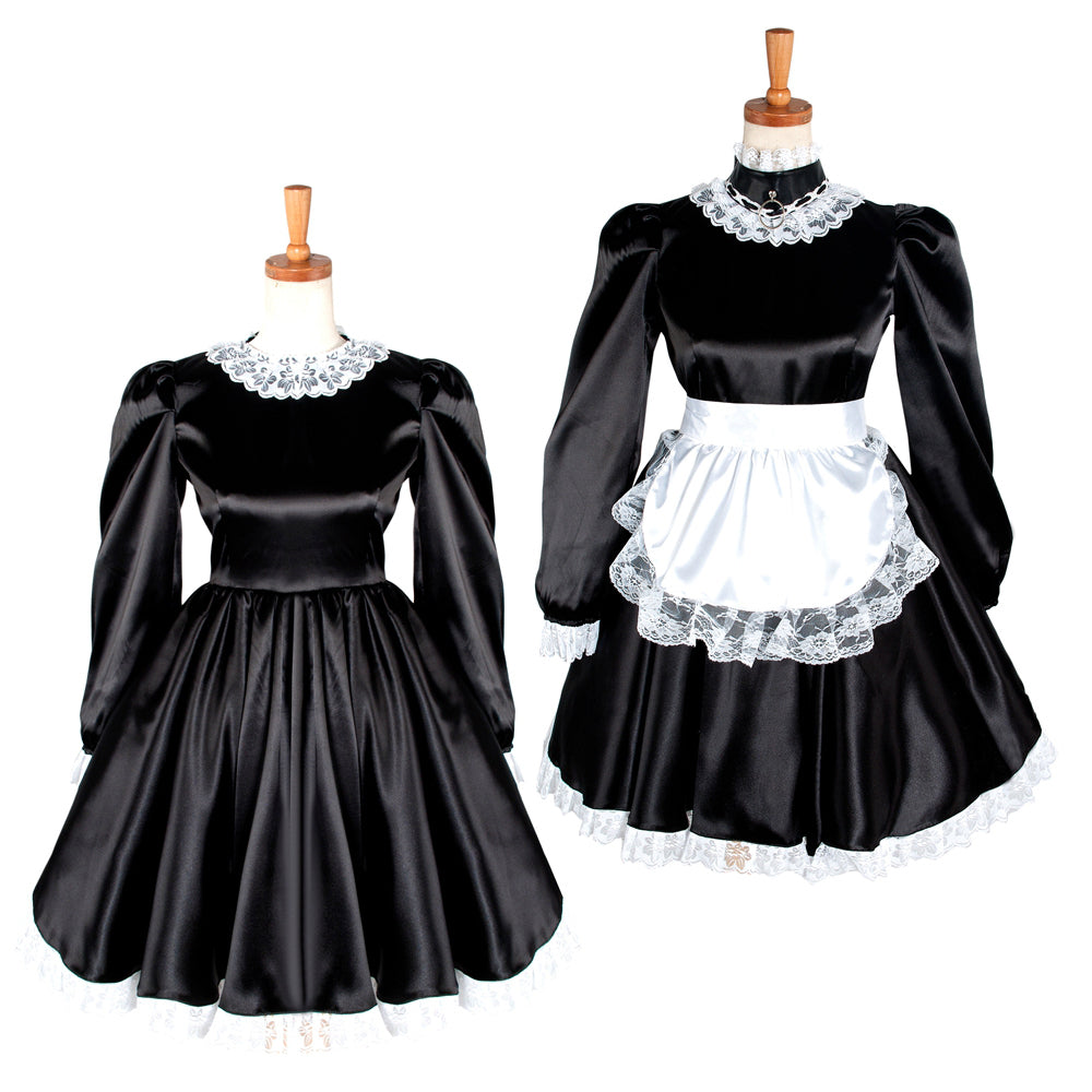 black satin dress G1221