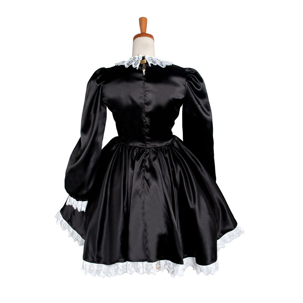 black satin dress G1221