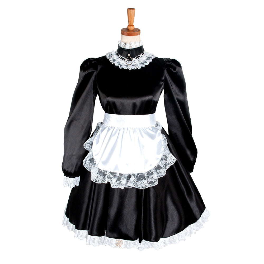 black satin dress G1221