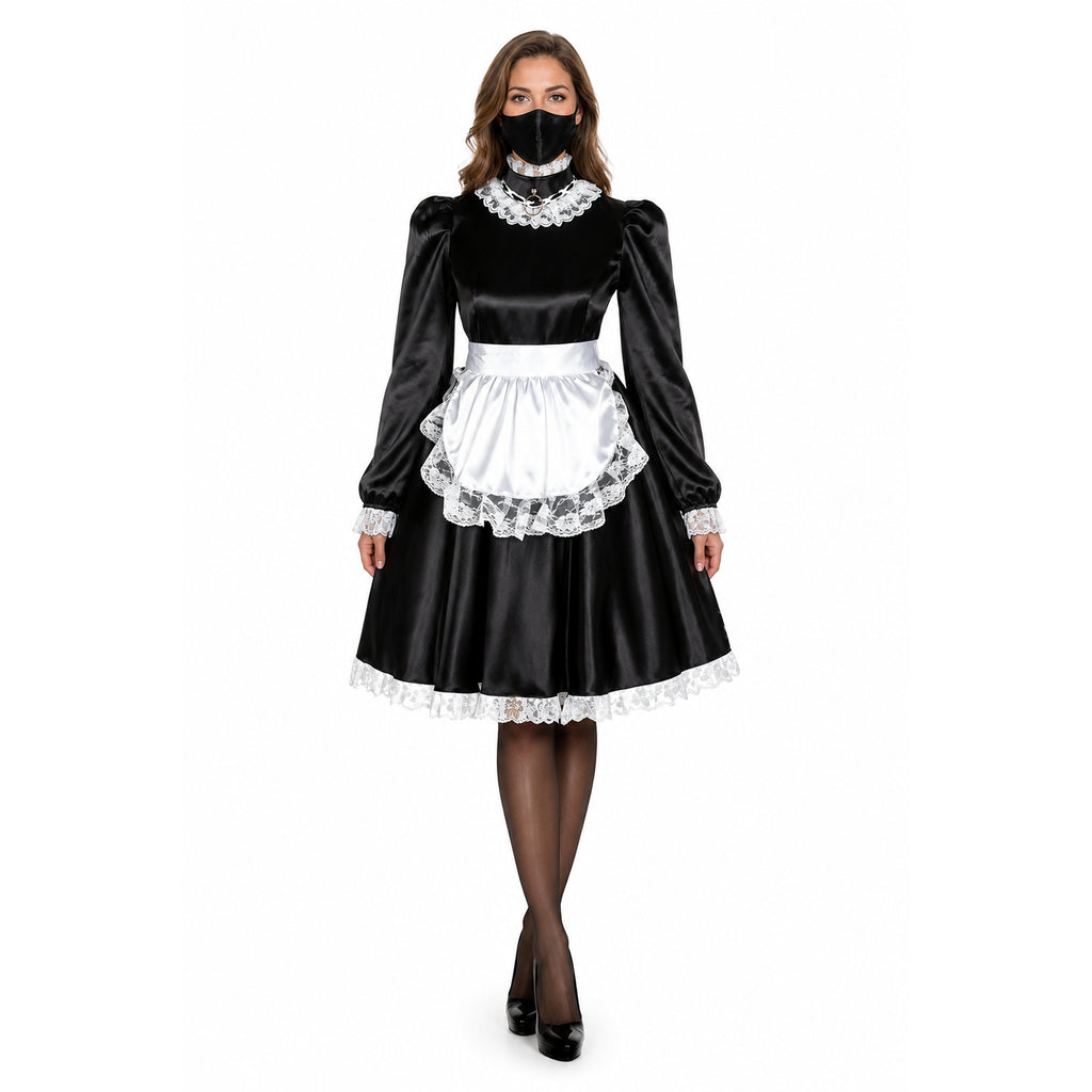 black satin dress G1221