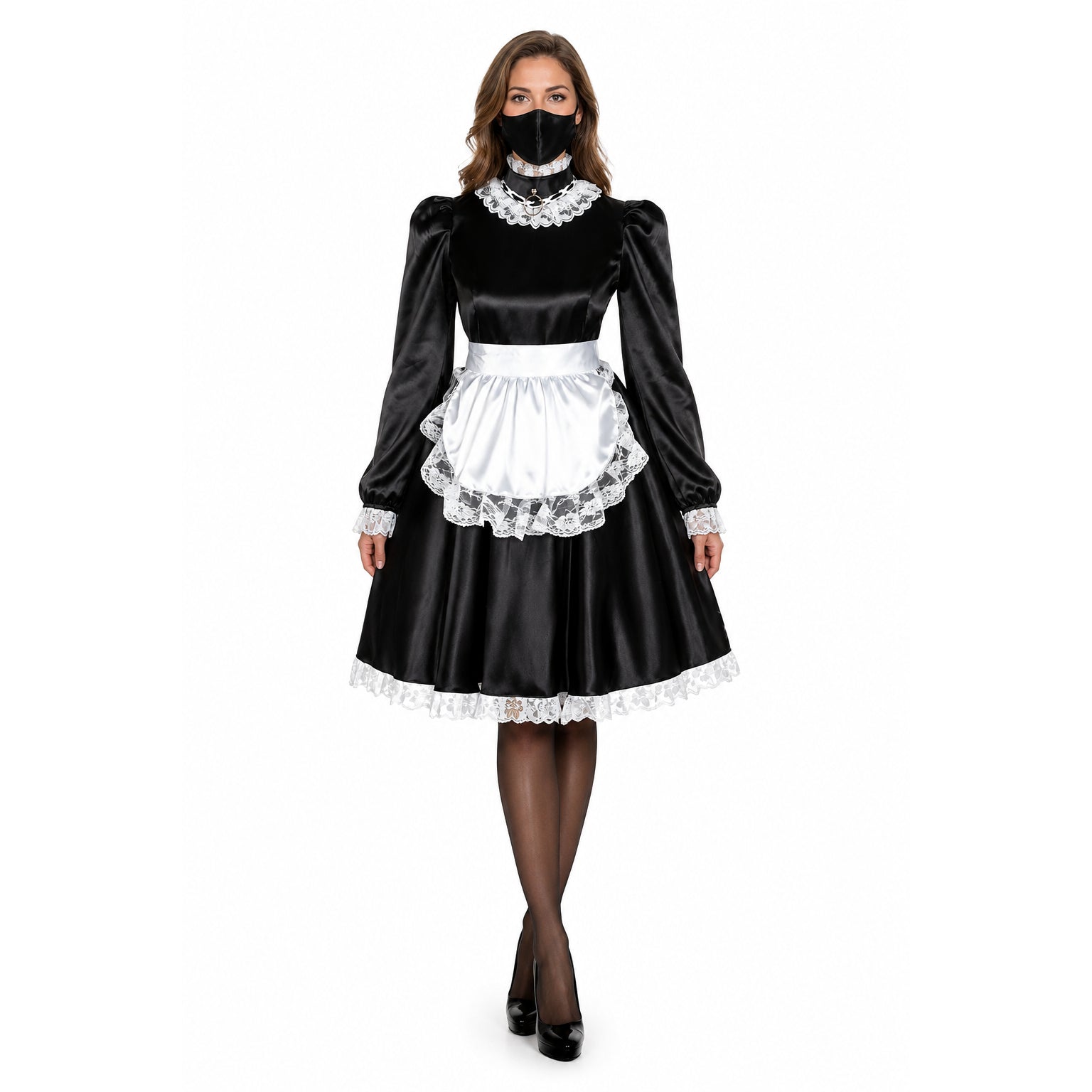 black satin dress G1221