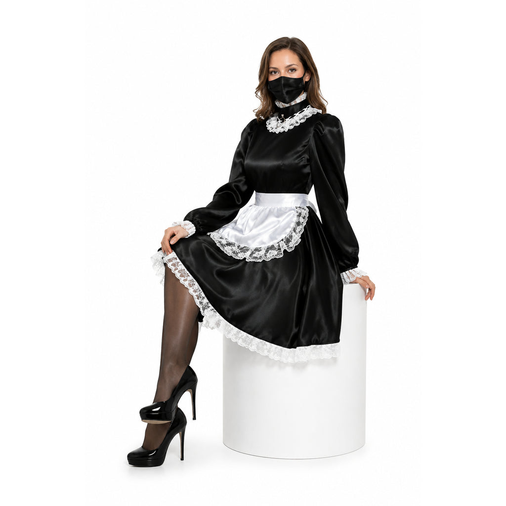 black satin dress G1221