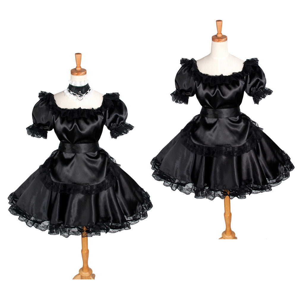 black satin dress G1228