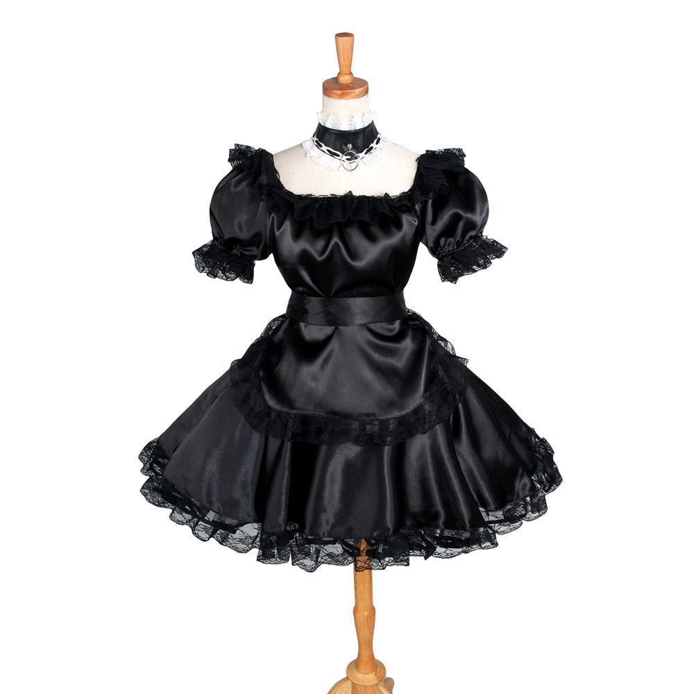 black satin dress G1228