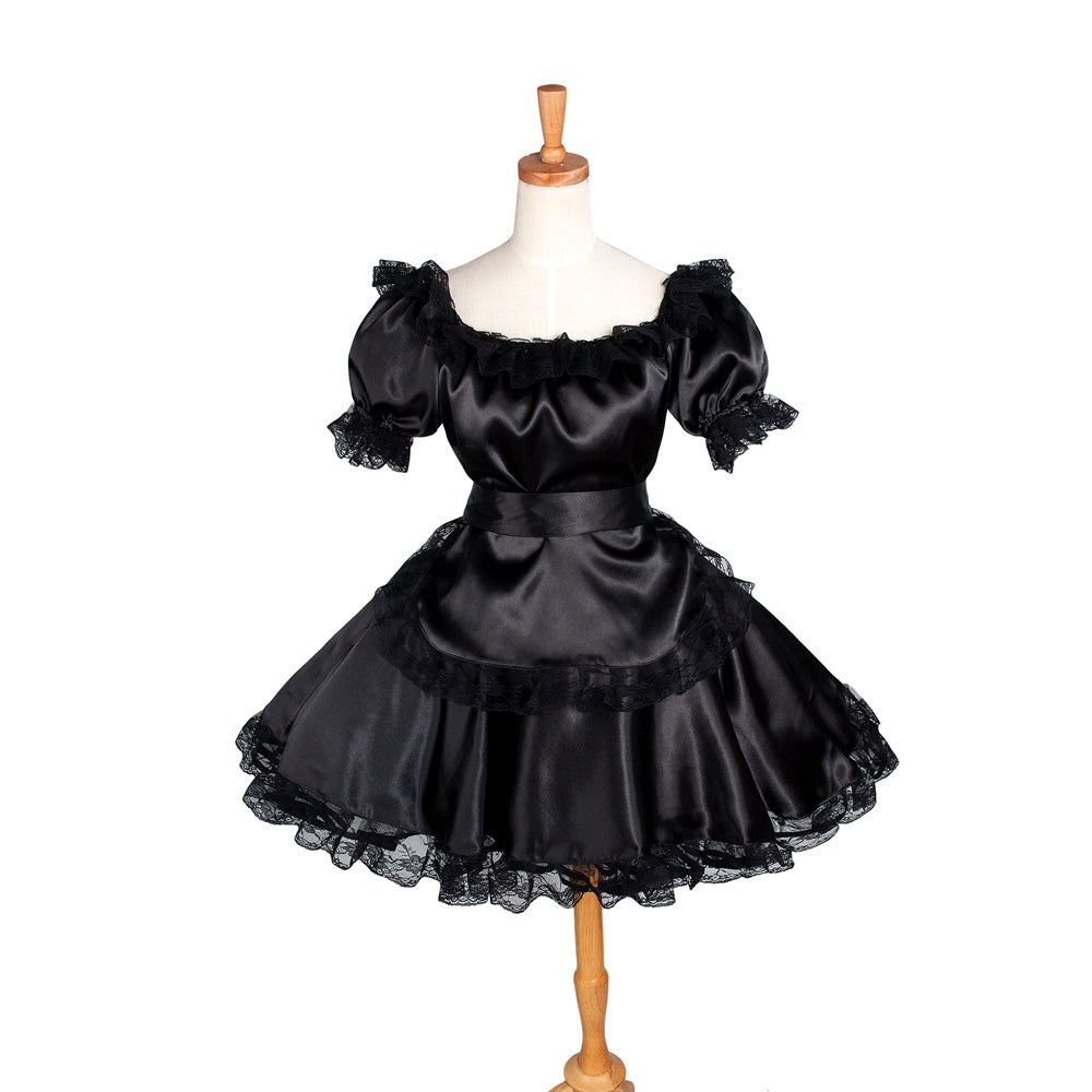 black satin dress G1228