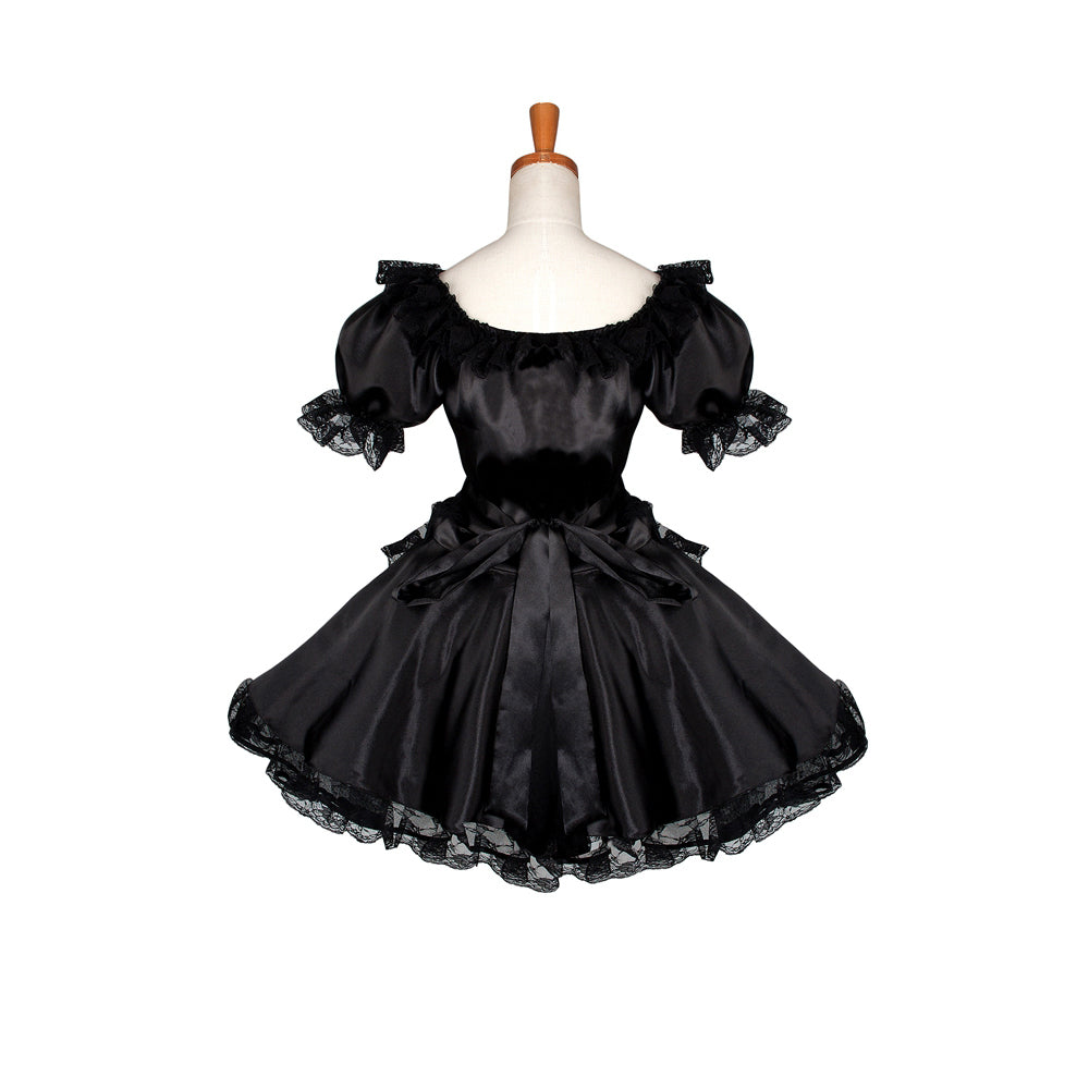 black satin dress G1228