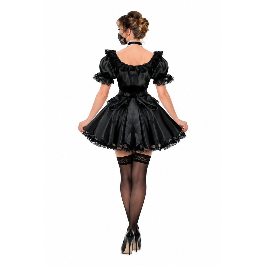 black satin dress G1228