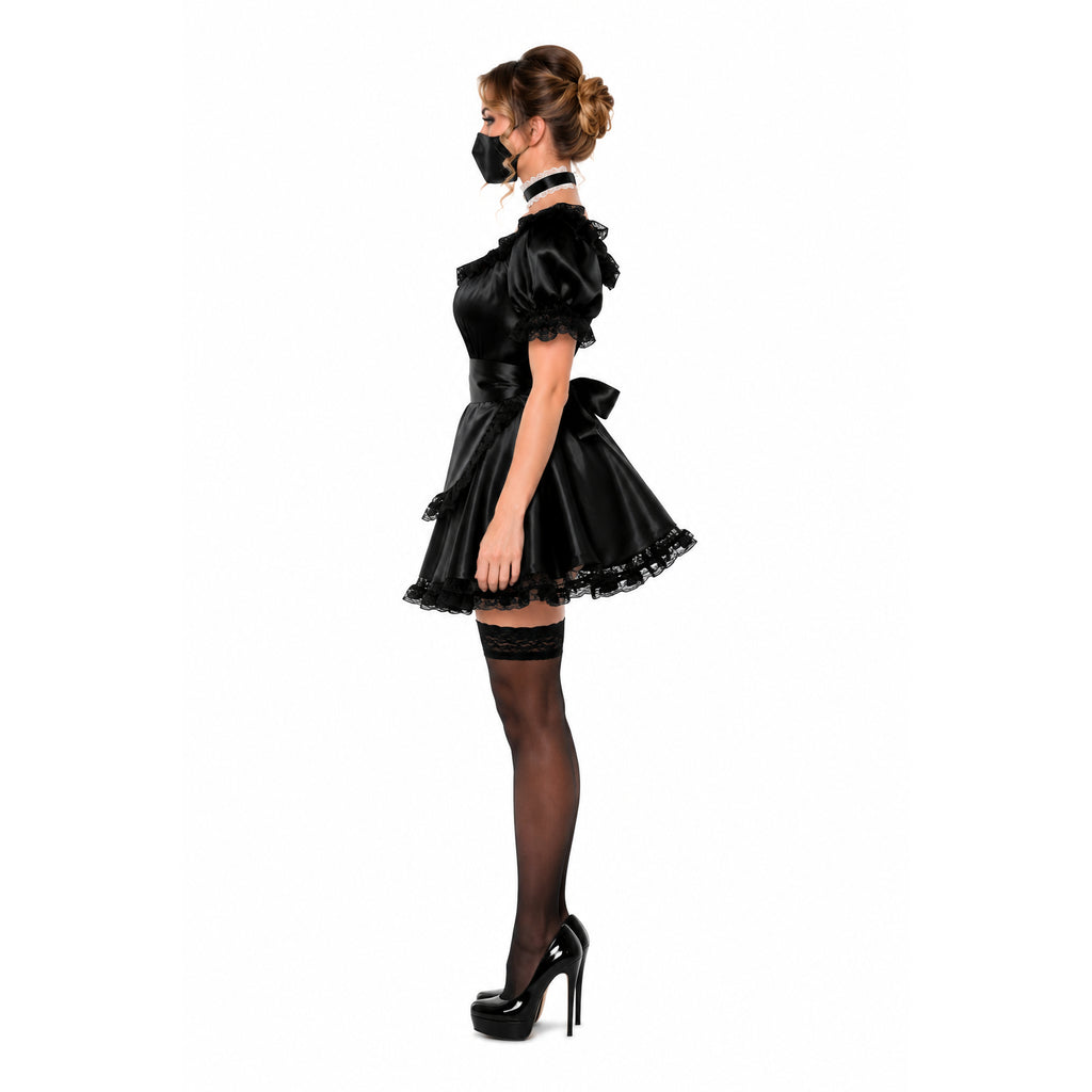black satin dress G1228