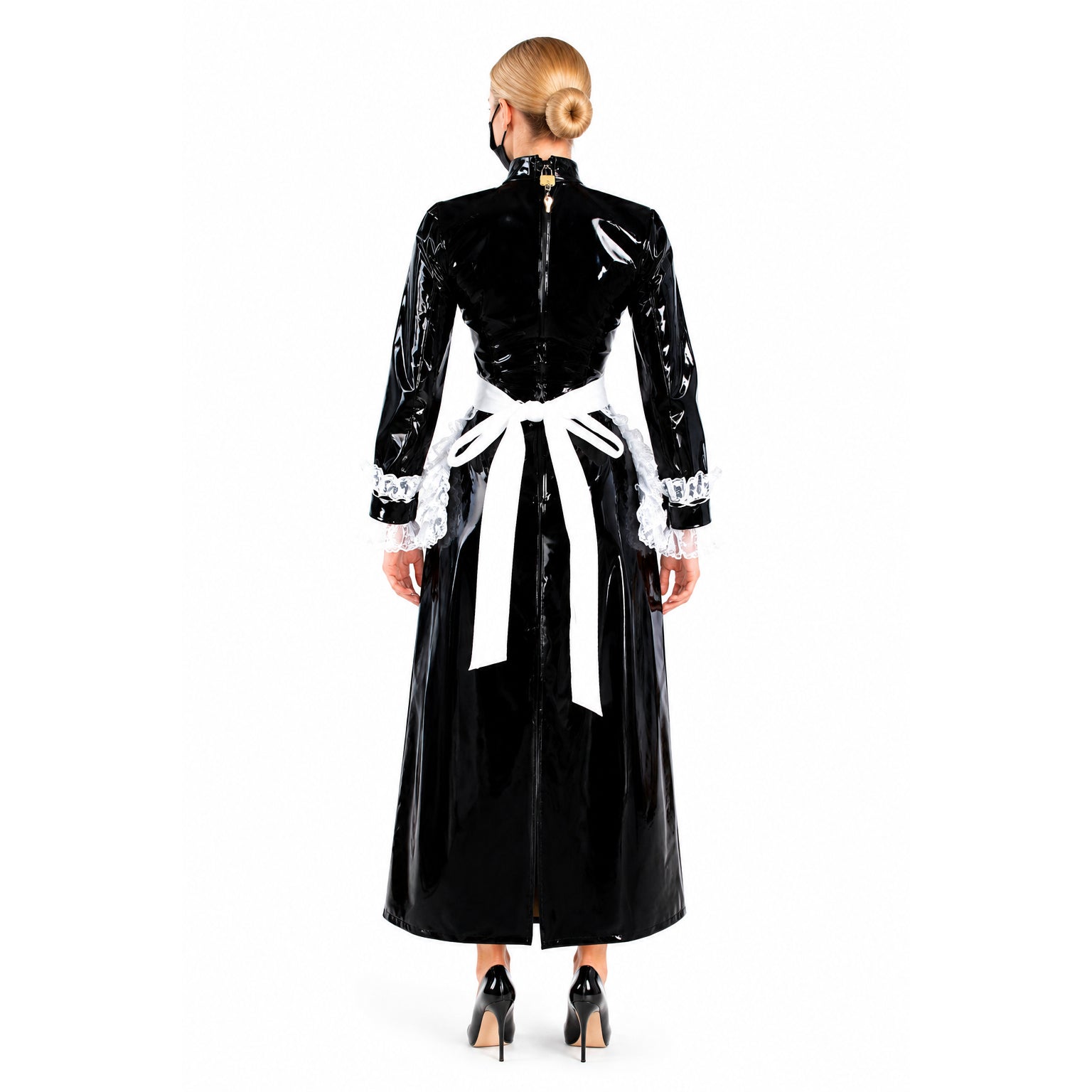 black thin pvc dress G1229