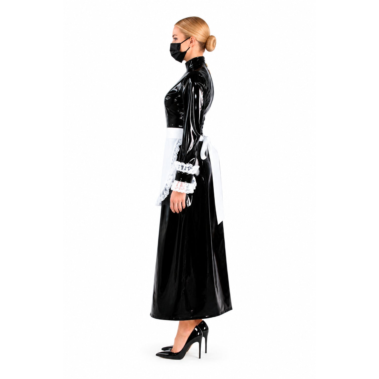 black thin pvc dress G1229
