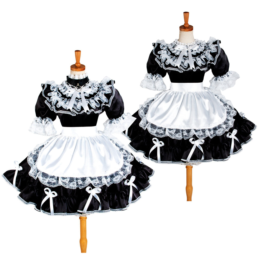 black satin dress G1230
